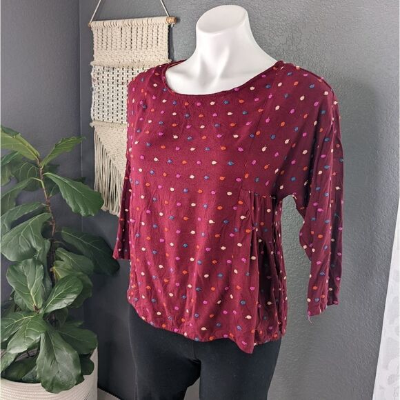 Anthropologie MaEve Embroidered Dot Blouse - Picture 3 of 11
